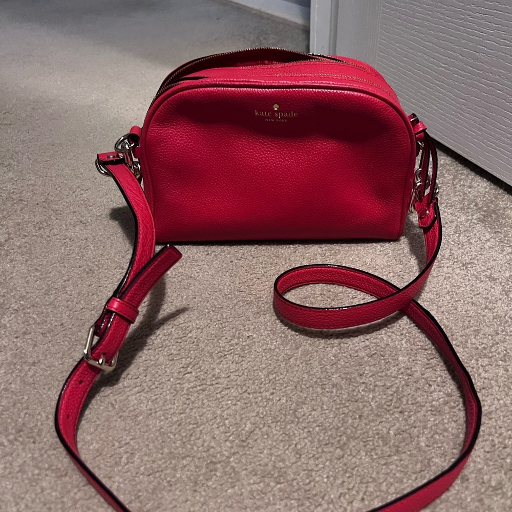 Kate Spade Red Crossbody Bag with Gold Hardware
